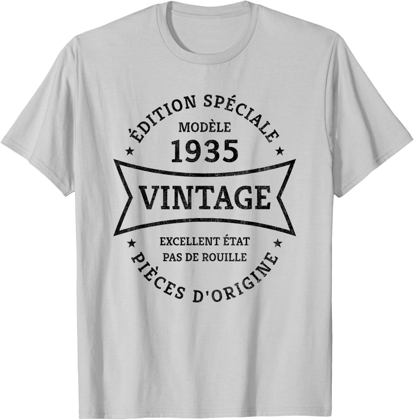 Vintage 90th Birthday Born in 1935 Vintage 90 Years Gift , white, S T-Shirt - T-Shirt | Ash