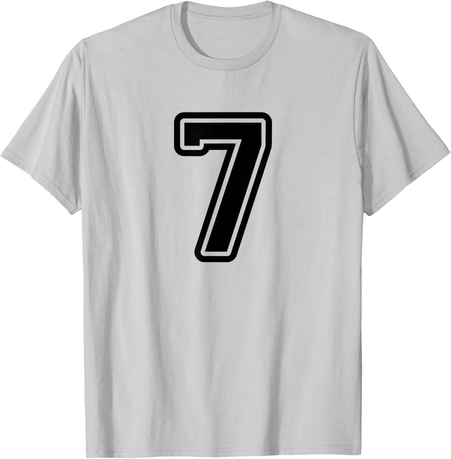 Number #7 Black Sport Varsity Number 7 T-Shirt - T-Shirt | Ash