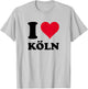 with German Text 'Ich Liebe Köl, White T-Shirt - T-Shirt | Ash