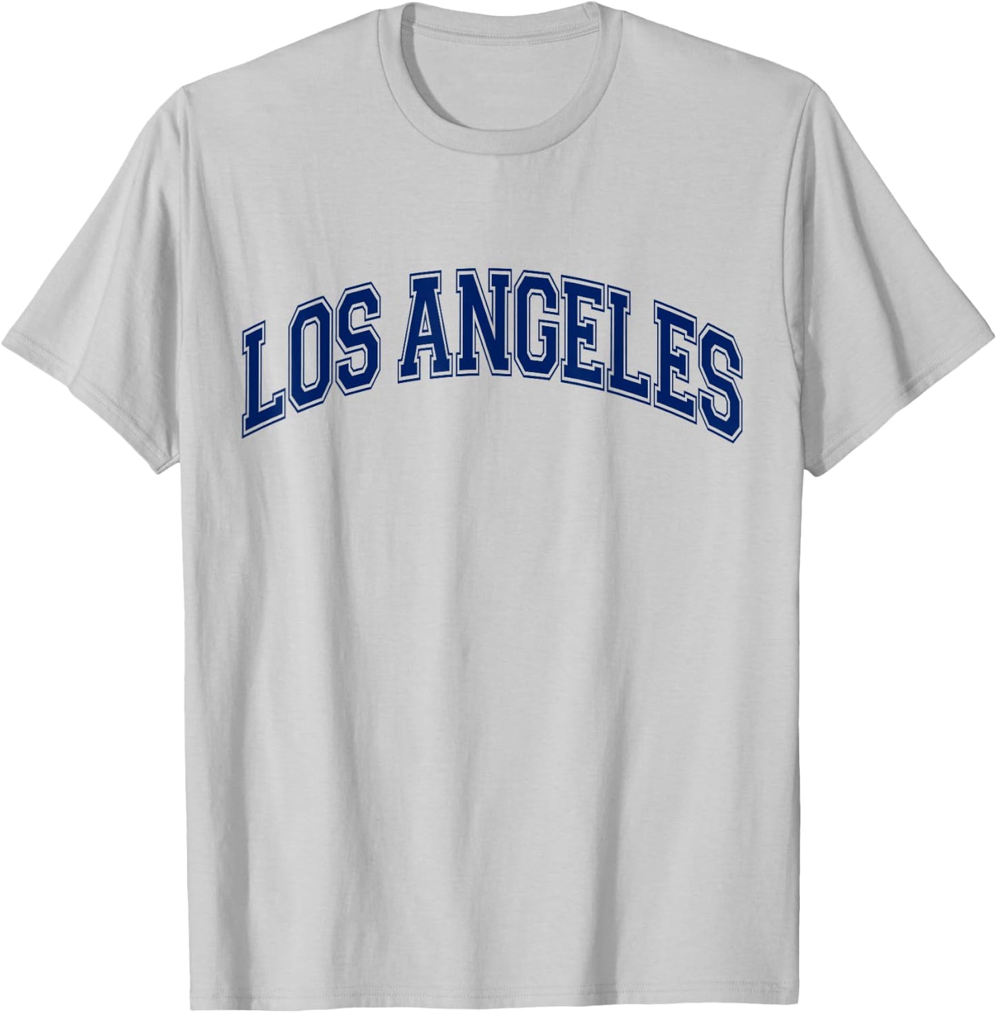 Los Angeles California Varsity Style Navy Blue Text T-Shirt - T-Shirt | Ash