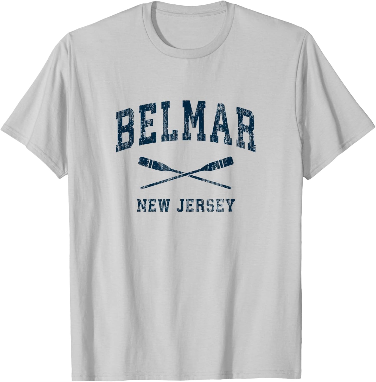 Belmar New Jersey Vintage Nautical Paddles Sports Oars T-Shirt - T-Shirt | Ash