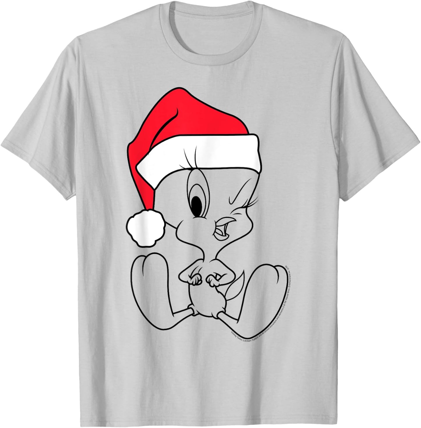 Looney Tunes Christmas Tweety Bird Line Art T-Shirt - T-Shirt | Ash