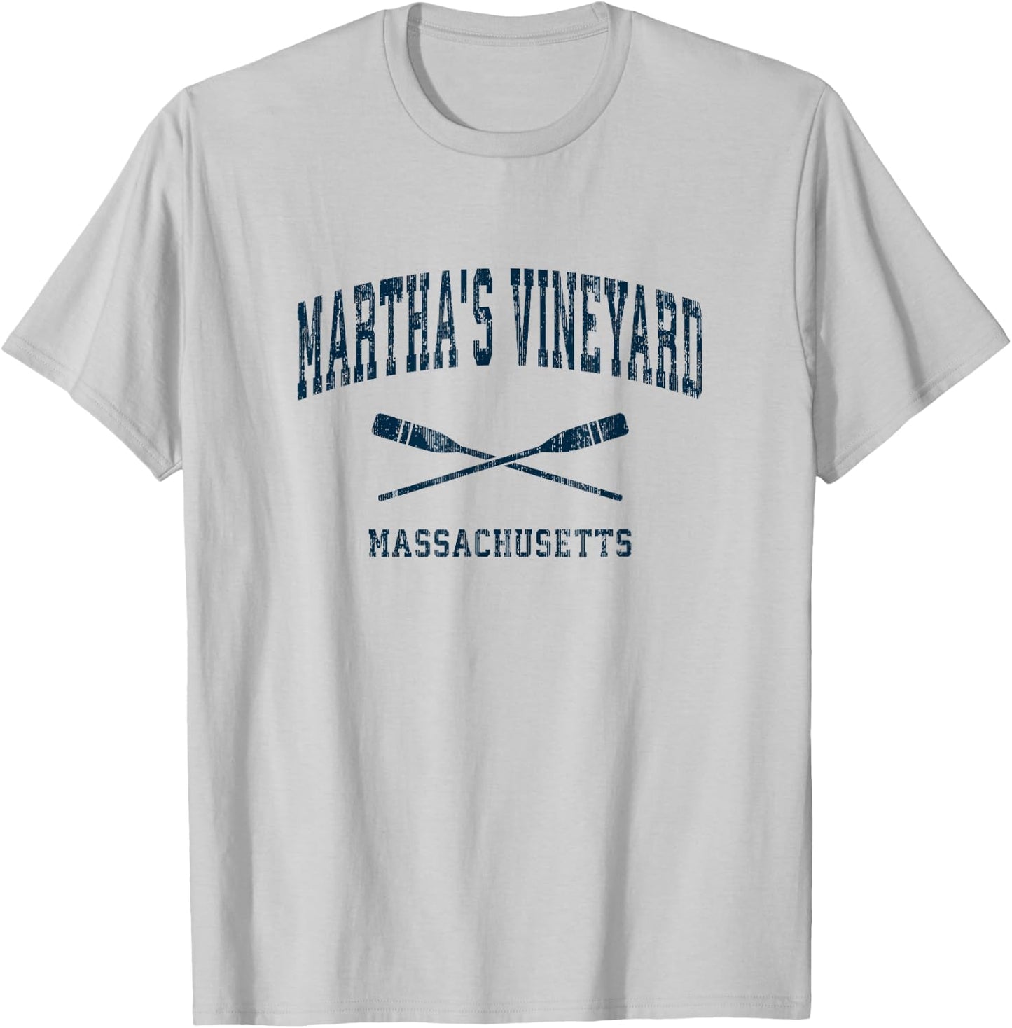 Martha's Vineyard Massachusetts Vintage Nautical Paddles Spo T-Shirt - T-Shirt | Ash