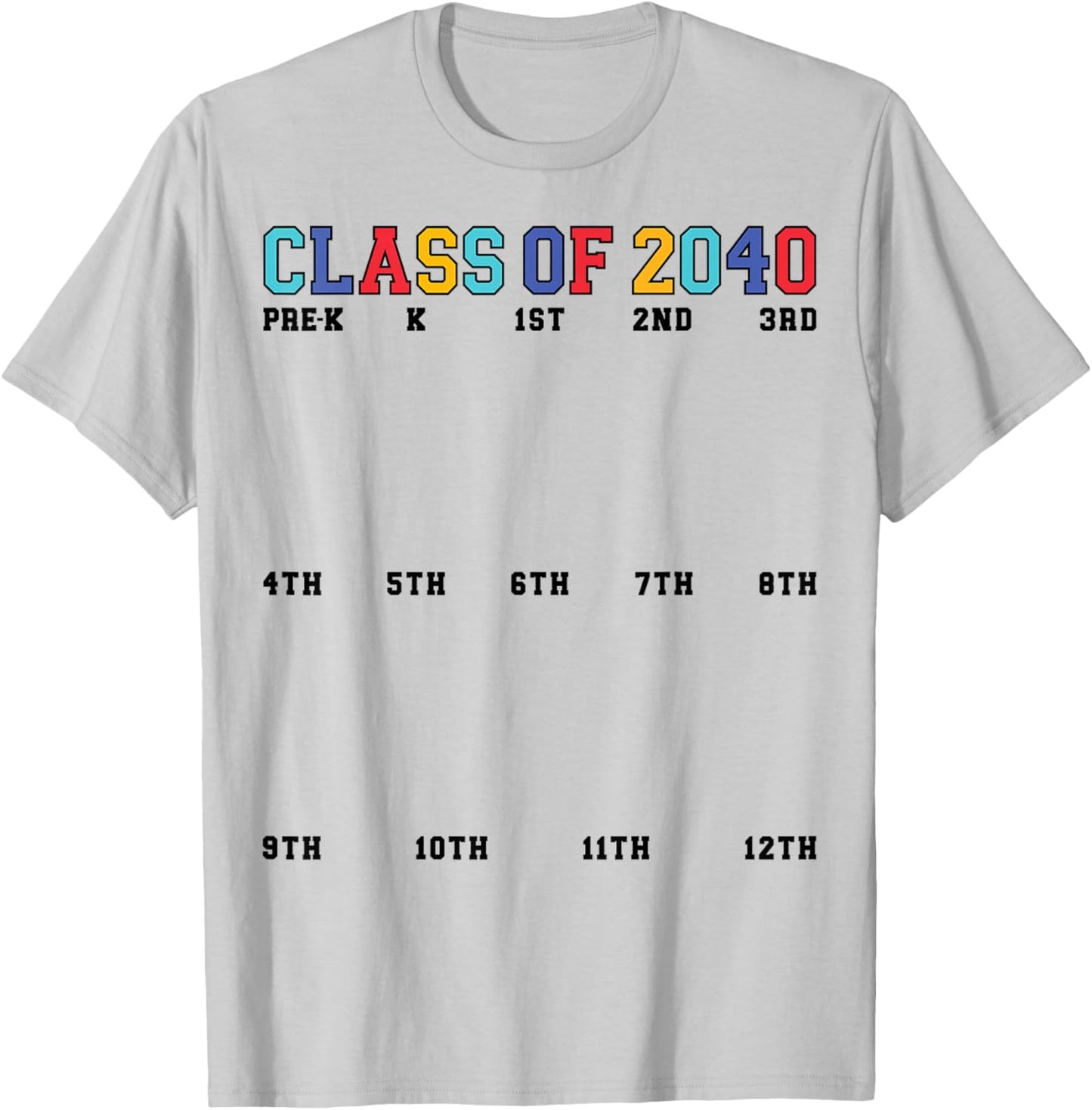 Grow with Me Class of 2040 Handprint PreK - 12th Grade Pre K T-Shirt - T-Shirt | Ash