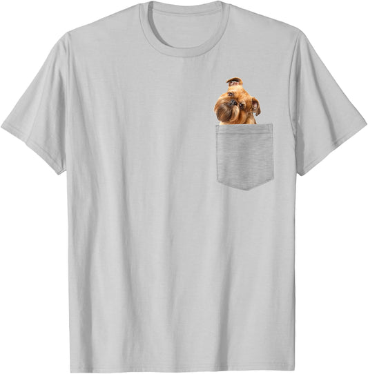 Dog in Your Pocket Brussels Griffon Men Women Girls Kids T-Shirt - T-Shirt | Ash