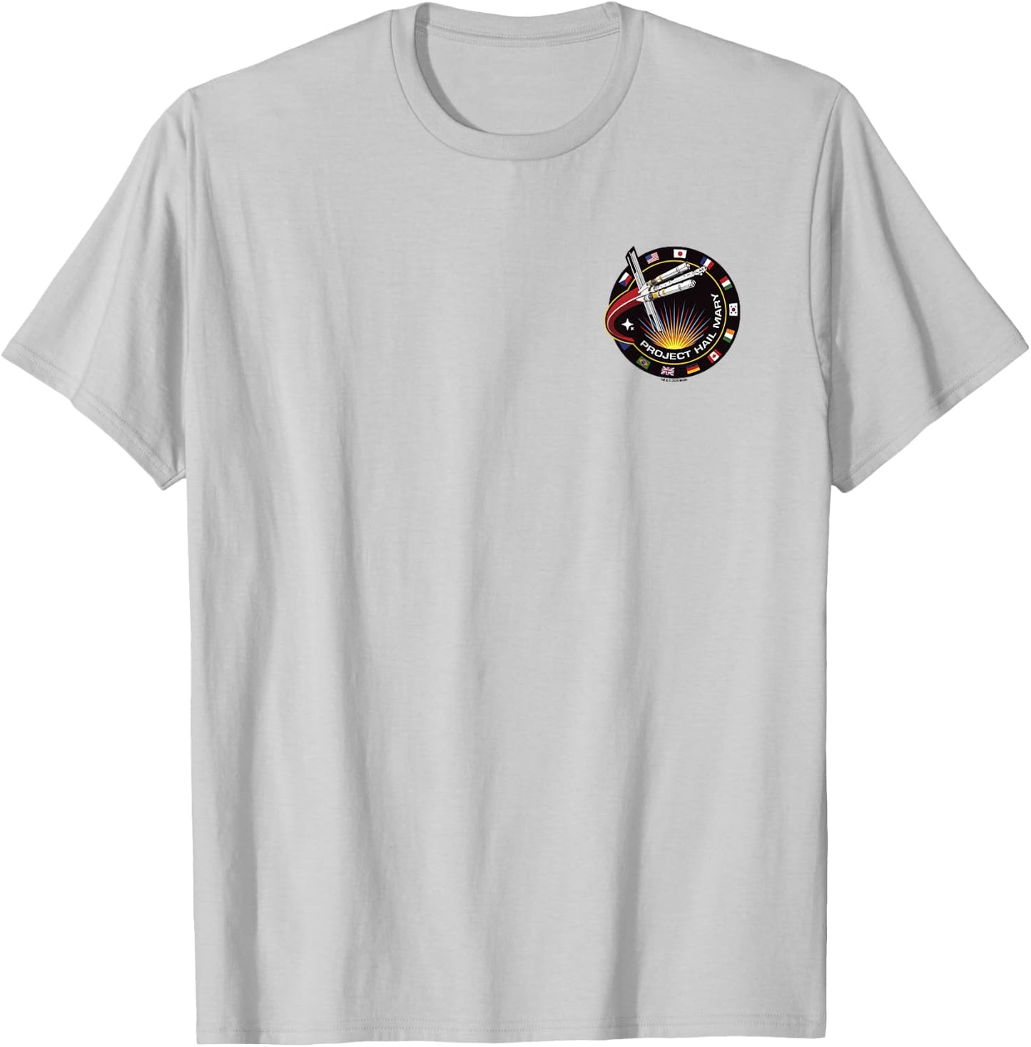 Project Hail Mary Mission Badge Pocket Logo T-Shirt - T-Shirt | Ash