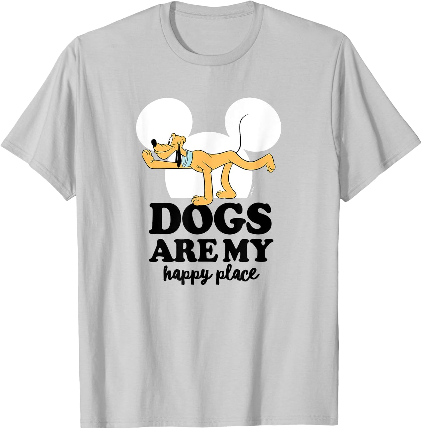 Pluto - Dogs Are My Happy Place T-Shirt - T-Shirt | Ash