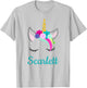 Scarlett Rainbow Unicorn Name T-Shirt - T-Shirt | Ash