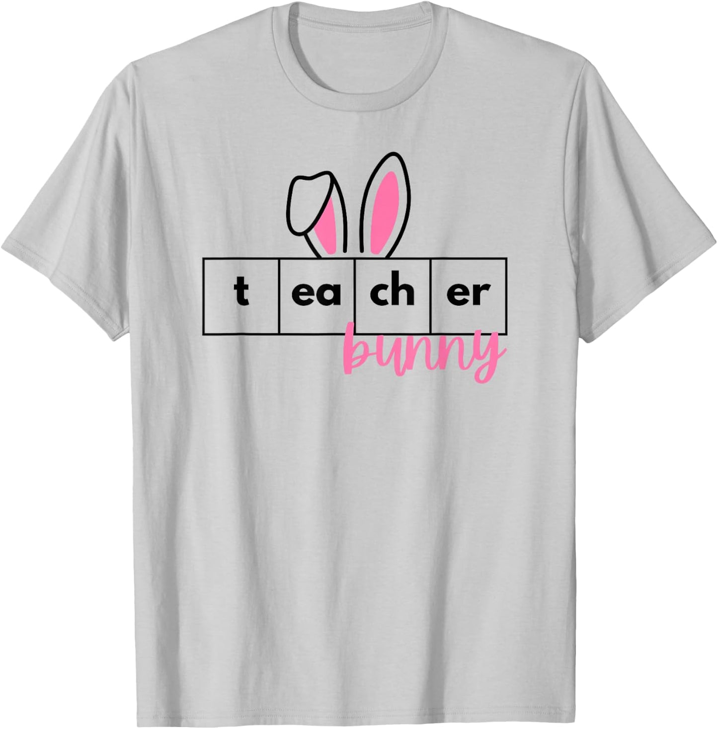 Teacher Bunny Reading Teacher Easter Spring T-Shirt - T-Shirt | Ash