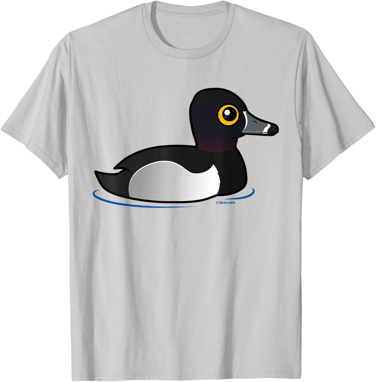 Cute Cartoon Ring-necked Duck Birdorable Waterfowl Bird T-Shirt - T-Shirt | Ash