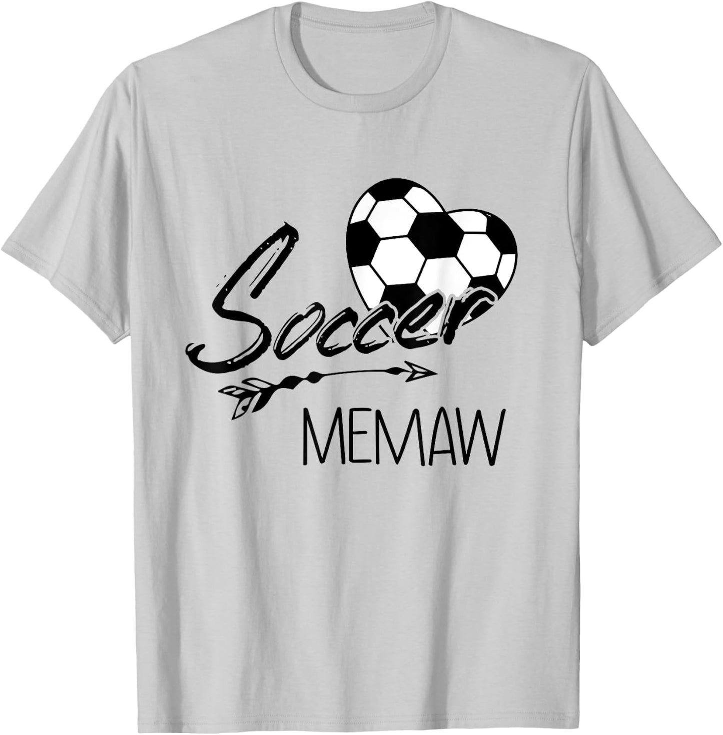 Soccer Memaw Grandma Gift T-Shirt - T-Shirt | Ash