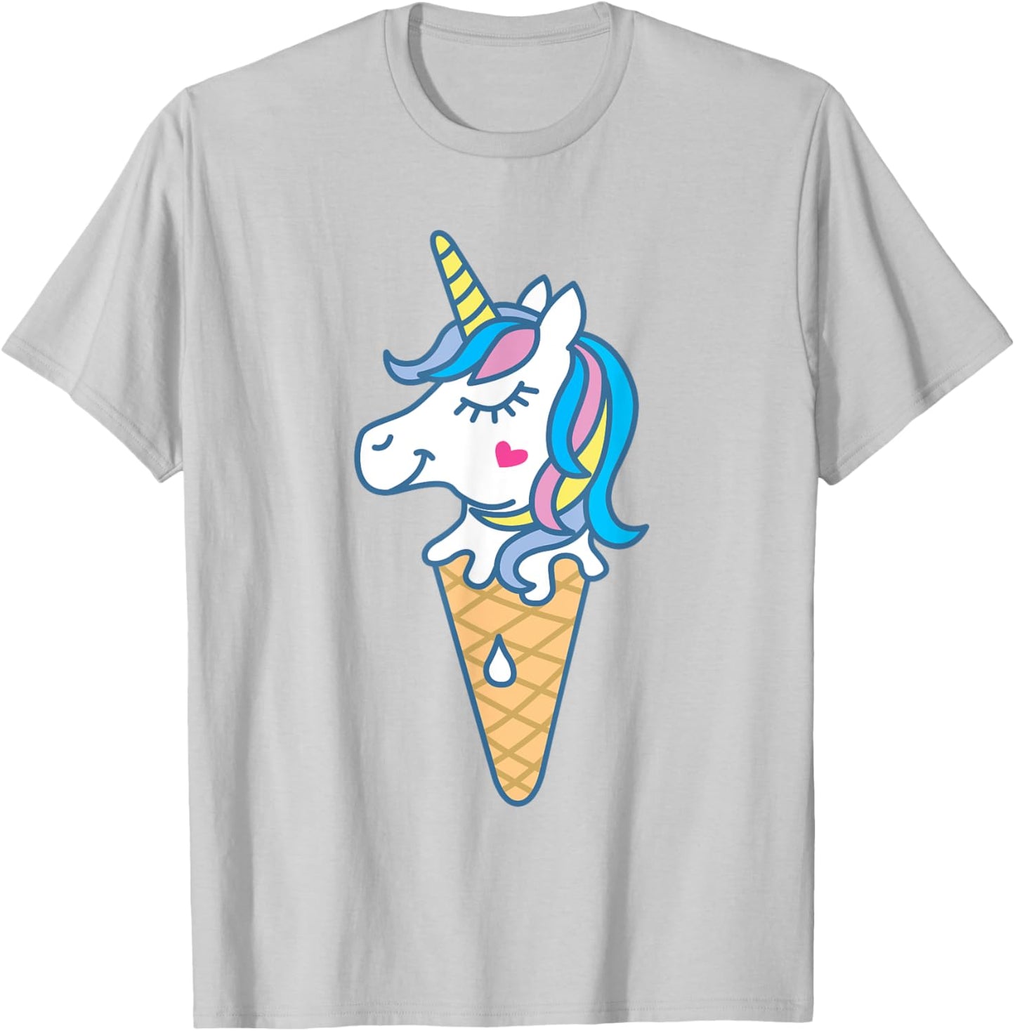 Ice Cream Unicone Art Unicorn Cute Graphic Men Women Kids T-Shirt - T-Shirt | Ash