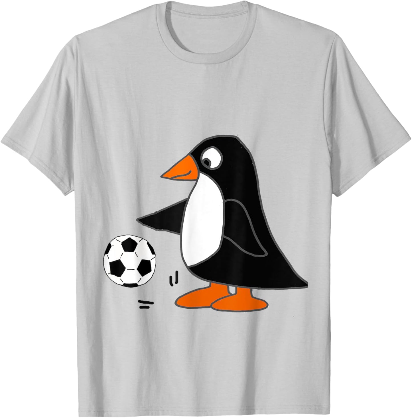 Smilealottees Funny Penguin Playing Soccer T-Shirt - T-Shirt | Ash