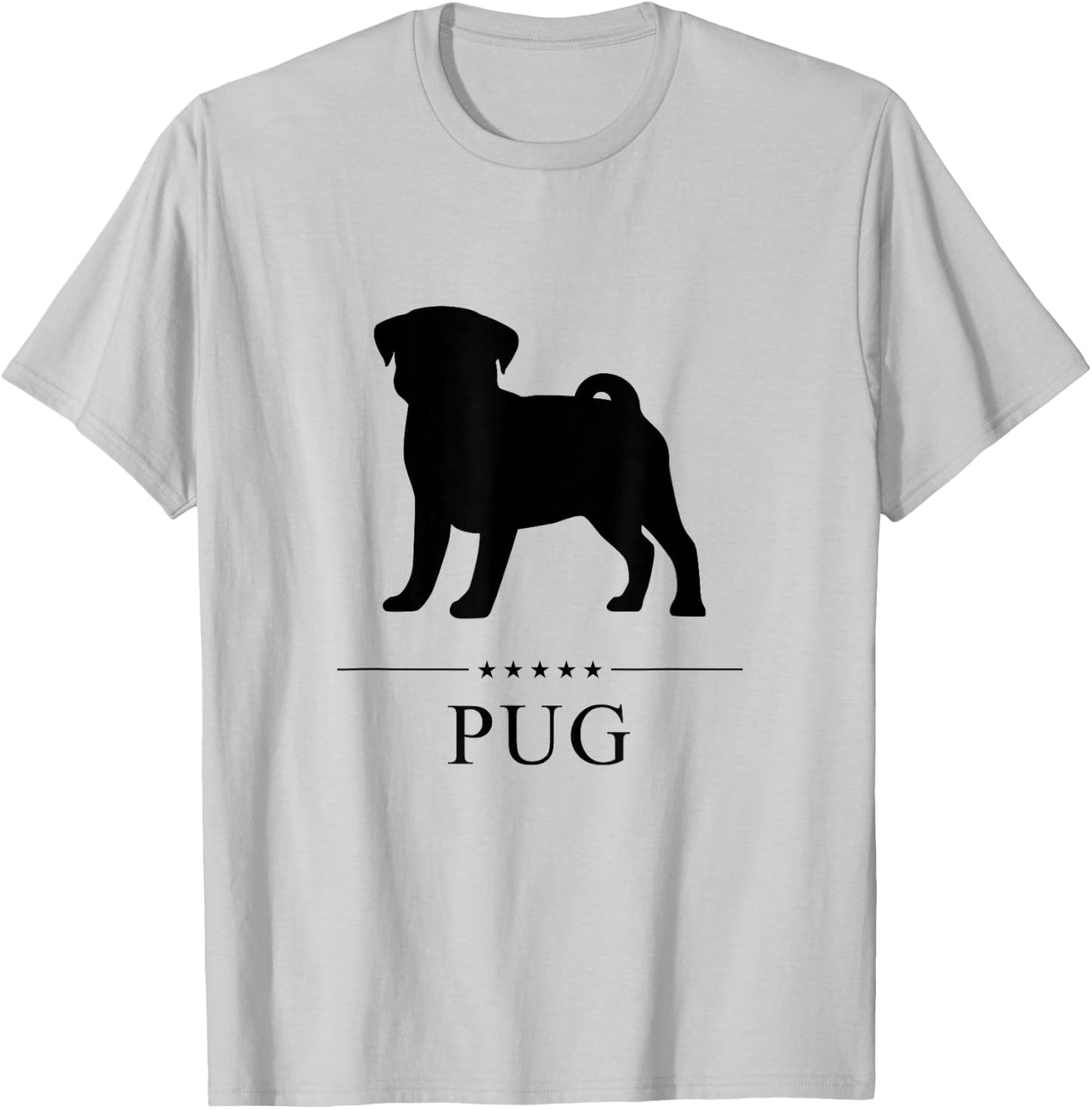 Pug Black Silhouette T-Shirt - T-Shirt | Ash