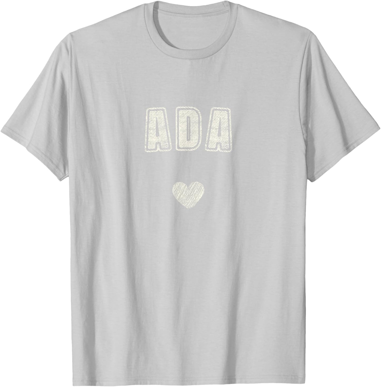 Ada Name Cute Heart Retro Love Ada T-Shirt - T-Shirt | Ash