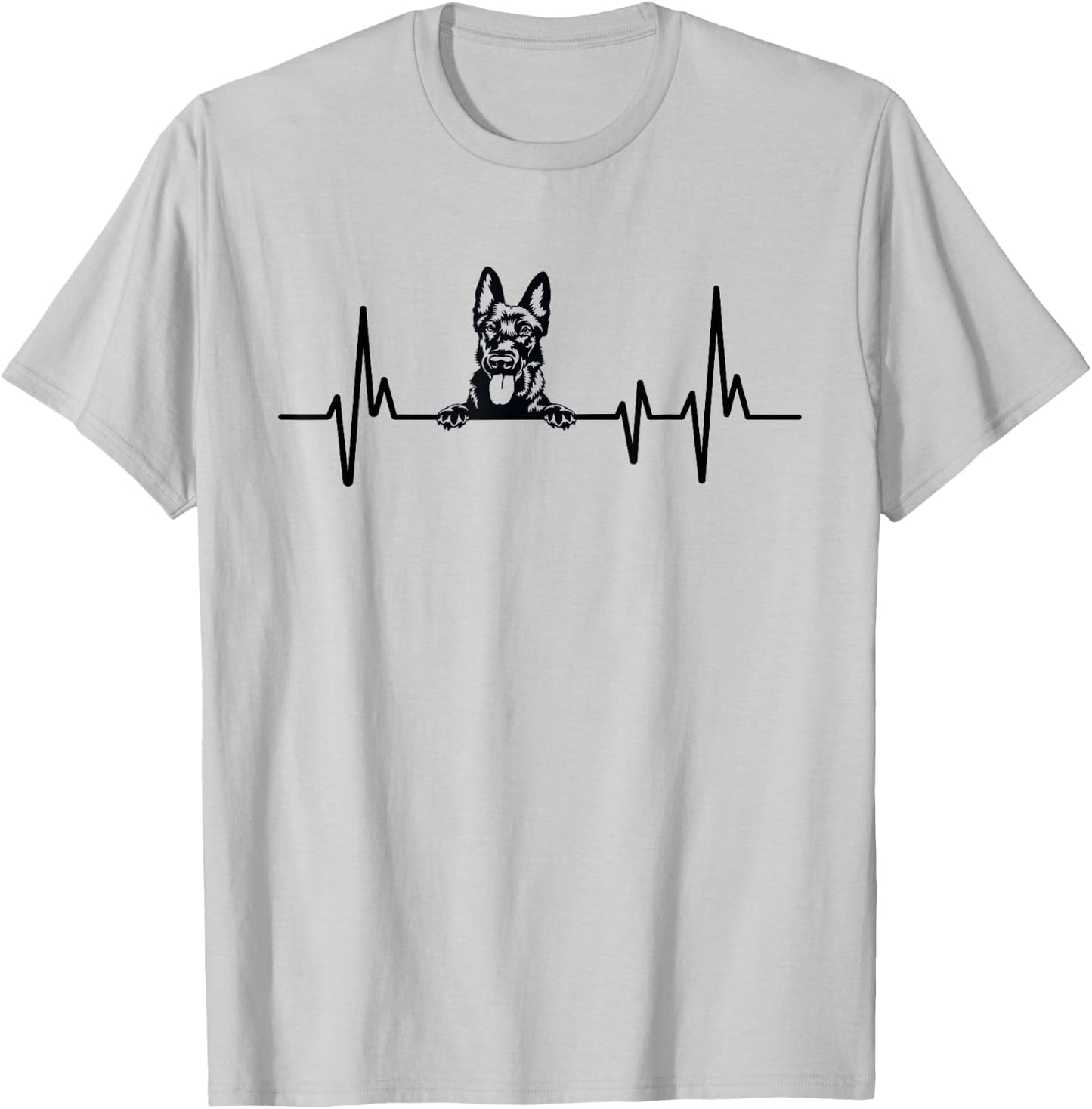 Heartbeat Dog Design Dutch Shepherd Men Women Kids T-Shirt - T-Shirt | Ash