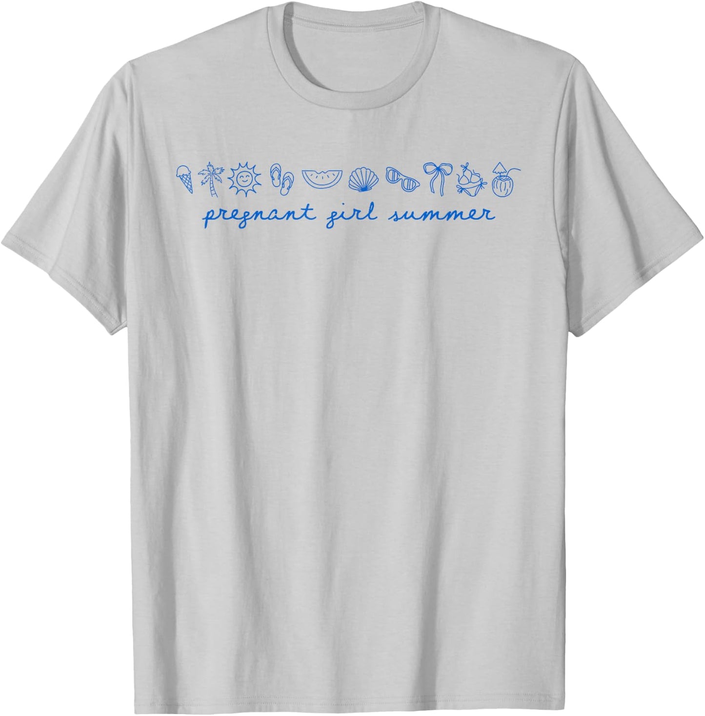 Pregnant Girl Summer Funny Baby Announcement Mom T-Shirt - T-Shirt | Ash