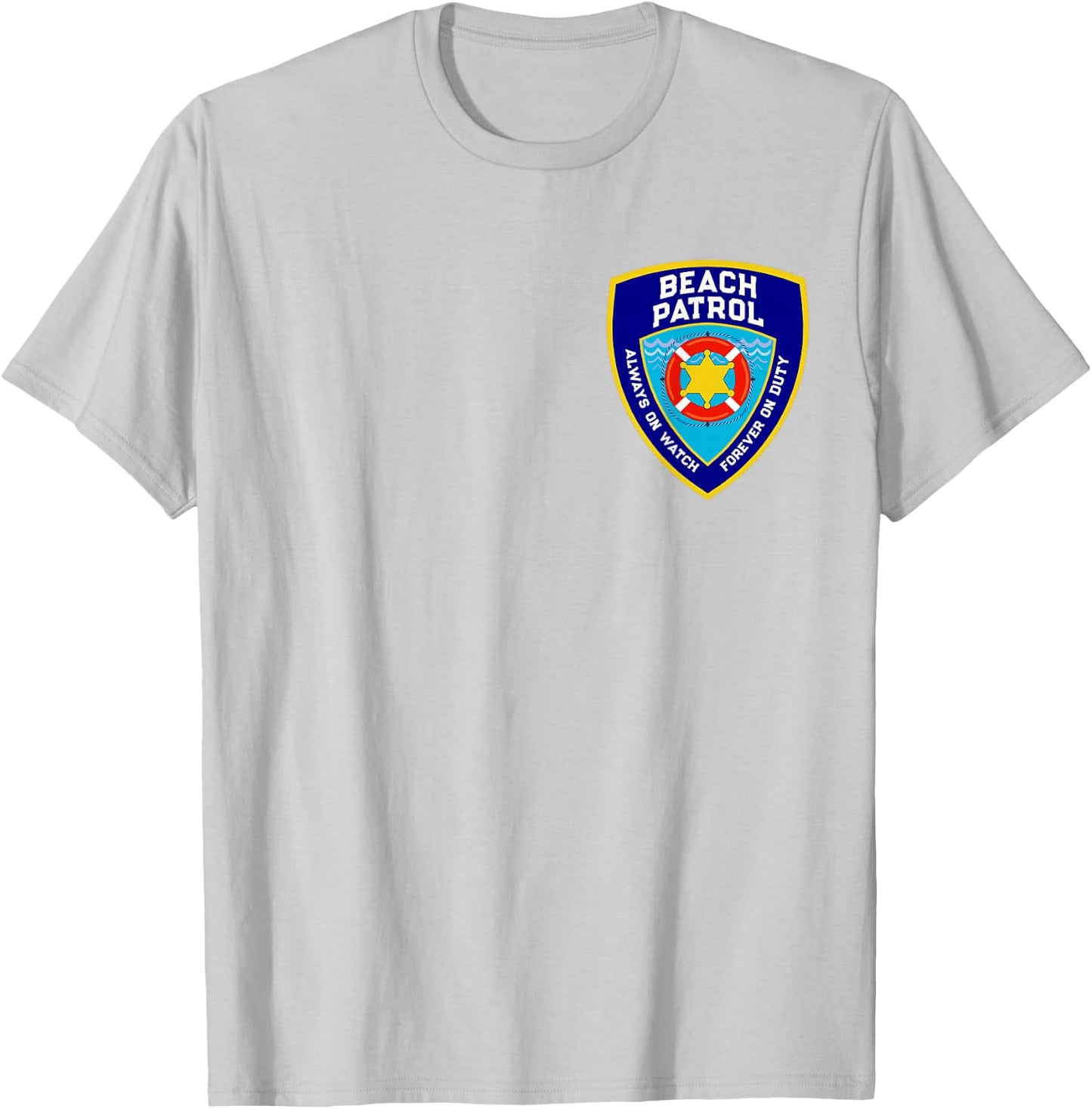 Funny BEACH PATROL Shield On Duty Mermaid Security My Pocket T-Shirt - T-Shirt | Ash