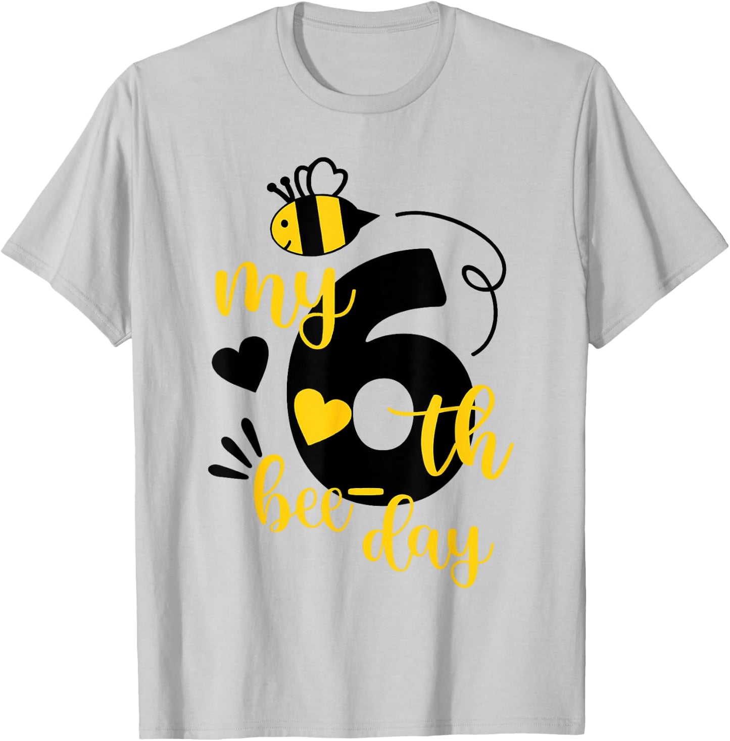 It's My 6th Bee Day - 6 Years Old Birthday Party Girl T-Shirt - T-Shirt | Ash