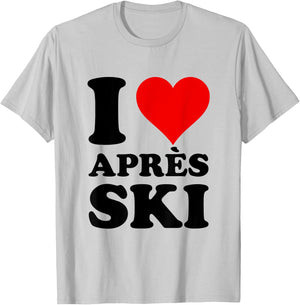 Ski Holiday Red Heart I Love Apres-Ski , White T-Shirt - T-Shirt | Ash