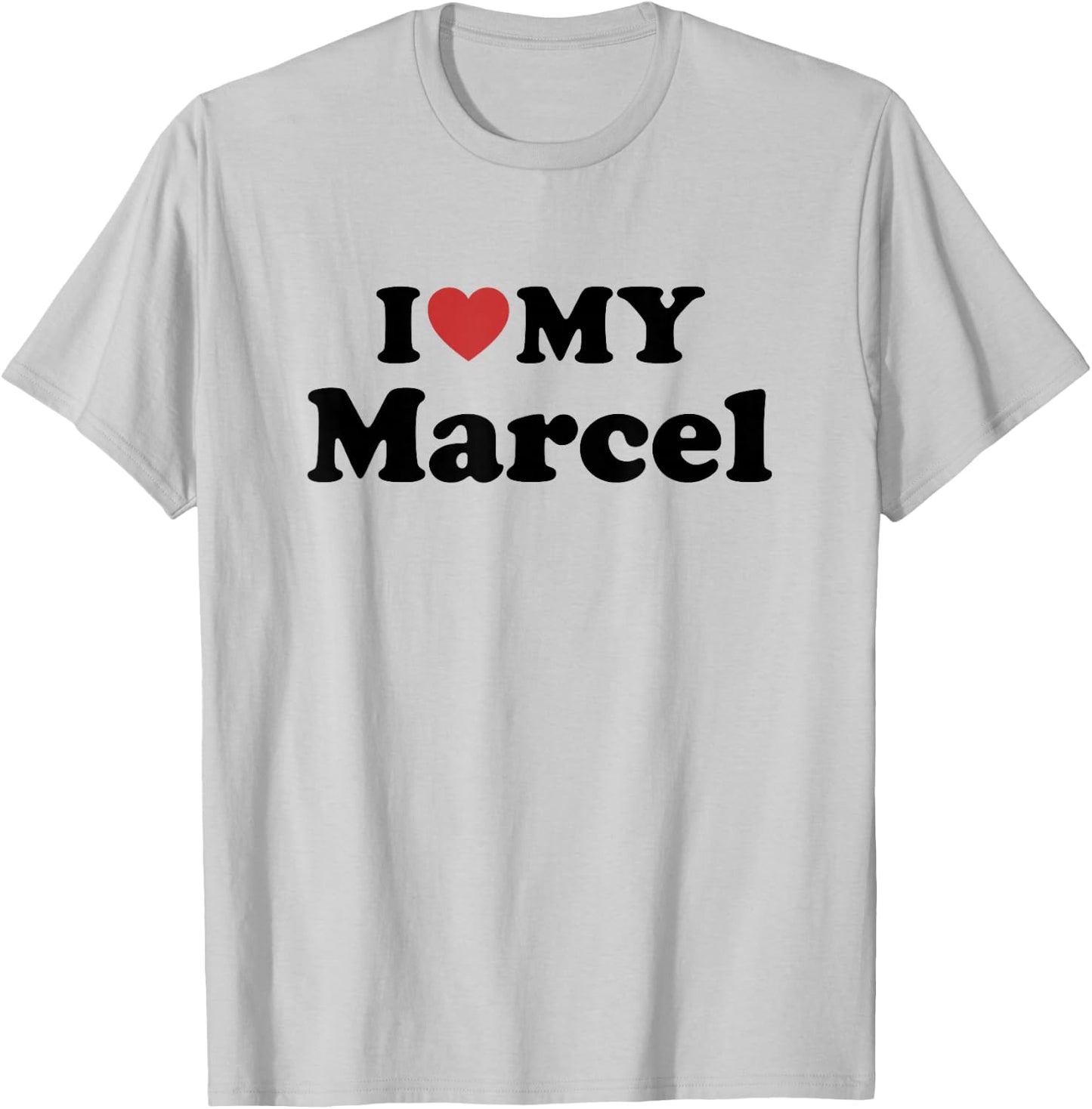 I Love My Marcel Prénom Assorti Couple T-Shirt - T-Shirt | Ash
