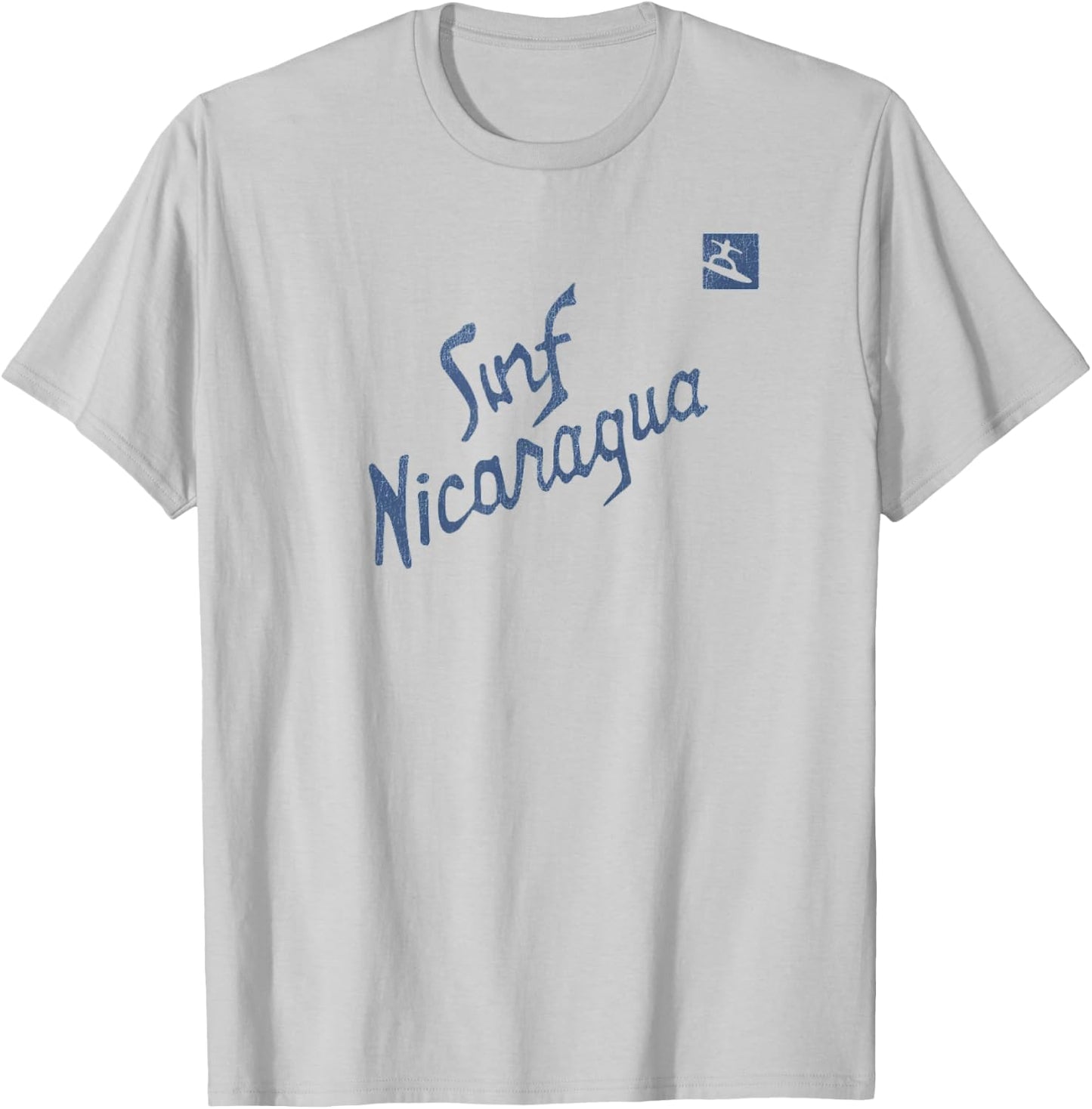 Surf Nicaragua Funny 1980s Retro Vintage Graphic T-Shirt - T-Shirt | Ash