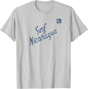 Surf Nicaragua Funny 1980s Retro Vintage Graphic T-Shirt - T-Shirt | Ash