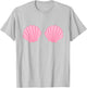 Mermaid Pink Seashell Bra Cartoon Graphic T-Shirt - T-Shirt | Ash