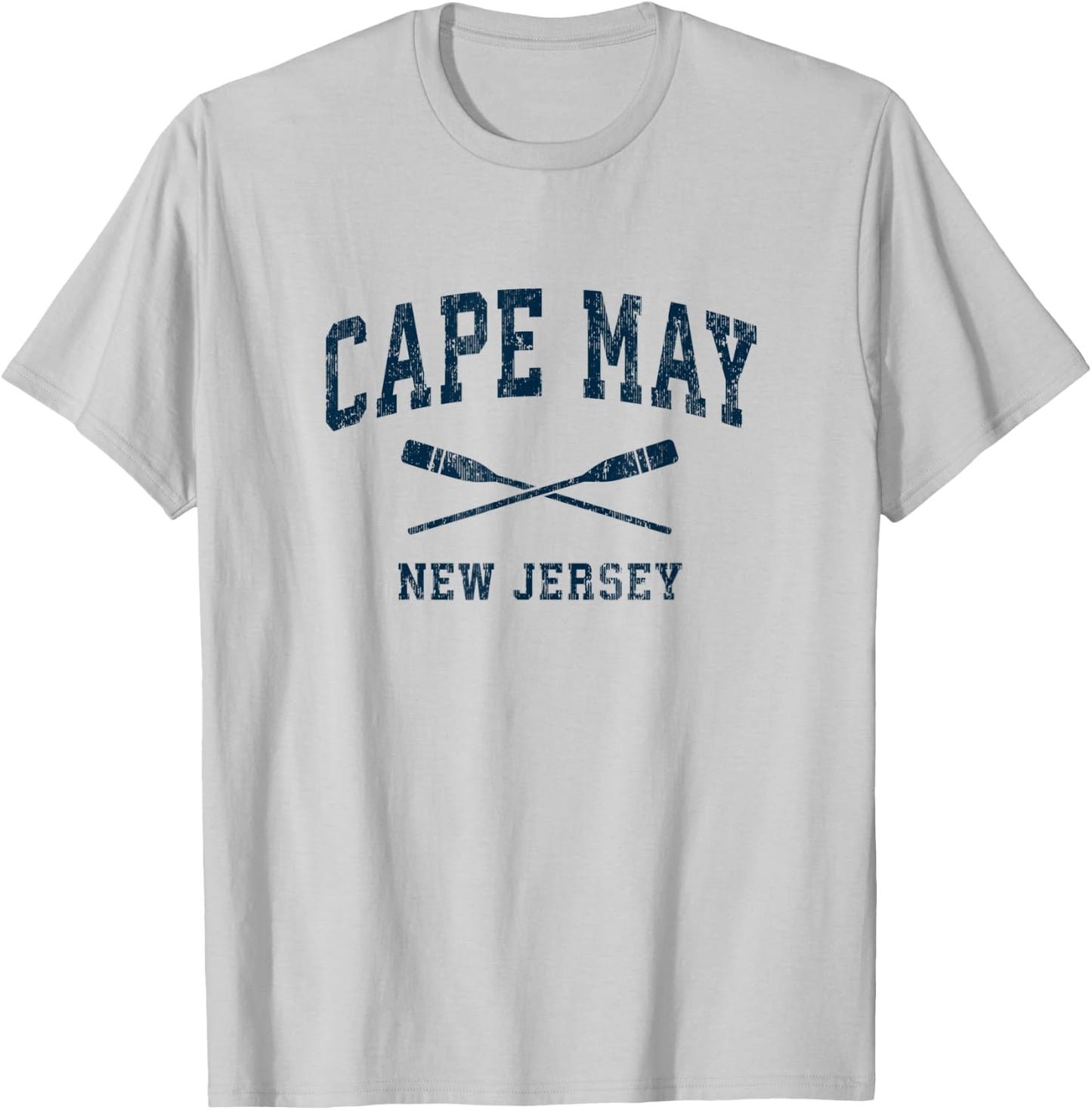 Cape May New Jersey Vintage Nautical Paddles Sports Oars T-Shirt - T-Shirt | Ash