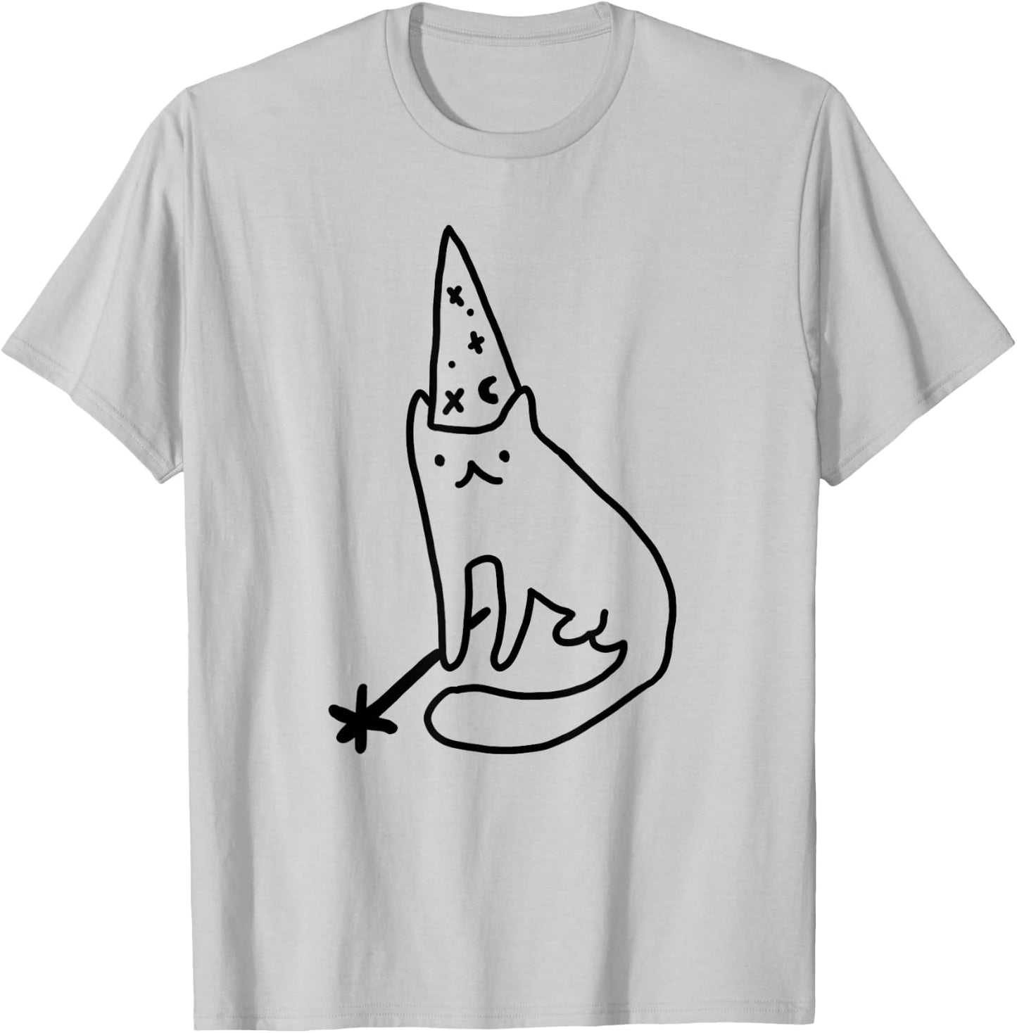 Wizard Cat Funny Meme Drawing T-Shirt - T-Shirt | Ash