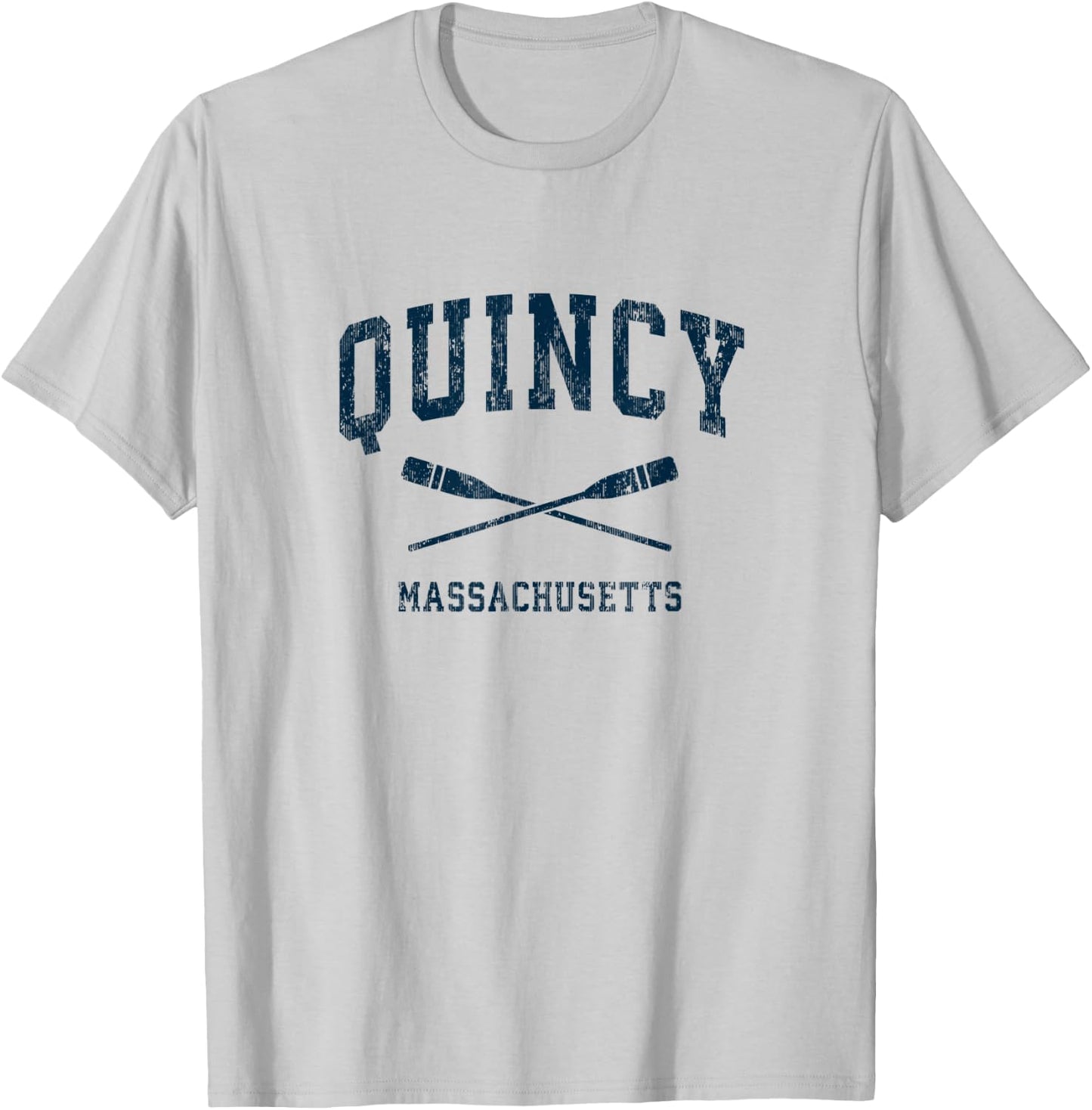 Quincy Massachusetts Vintage Nautical Paddles Sports Oars T-Shirt - T-Shirt | Ash