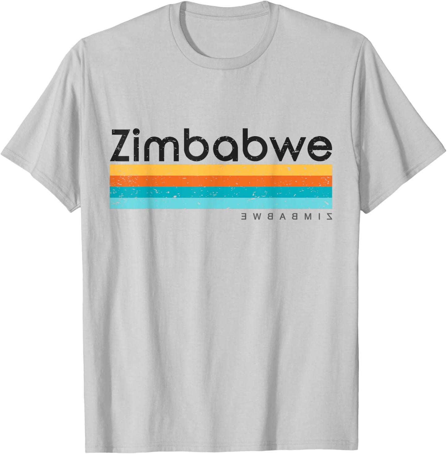 Vintage Retro Zimbabwe Design T-Shirt - T-Shirt | Ash