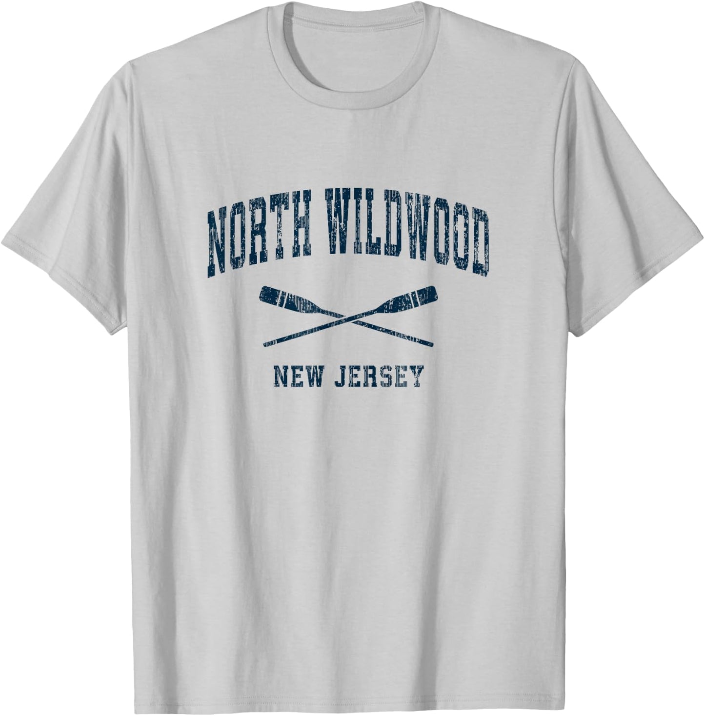 North Wildwood New Jersey Vintage Nautical Paddles Sports Oa T-Shirt - T-Shirt | Ash