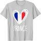 Patriotic France Pride Cute Heart French Flag Kids Girls T-Shirt - T-Shirt | Ash