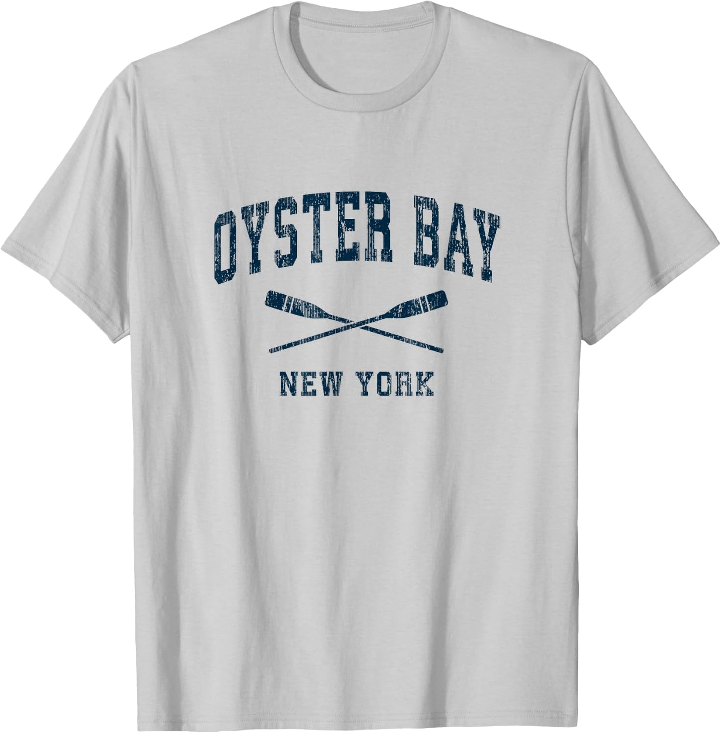 Oyster Bay New York Vintage Nautical Paddles Sports Oars T-Shirt - T-Shirt | Ash