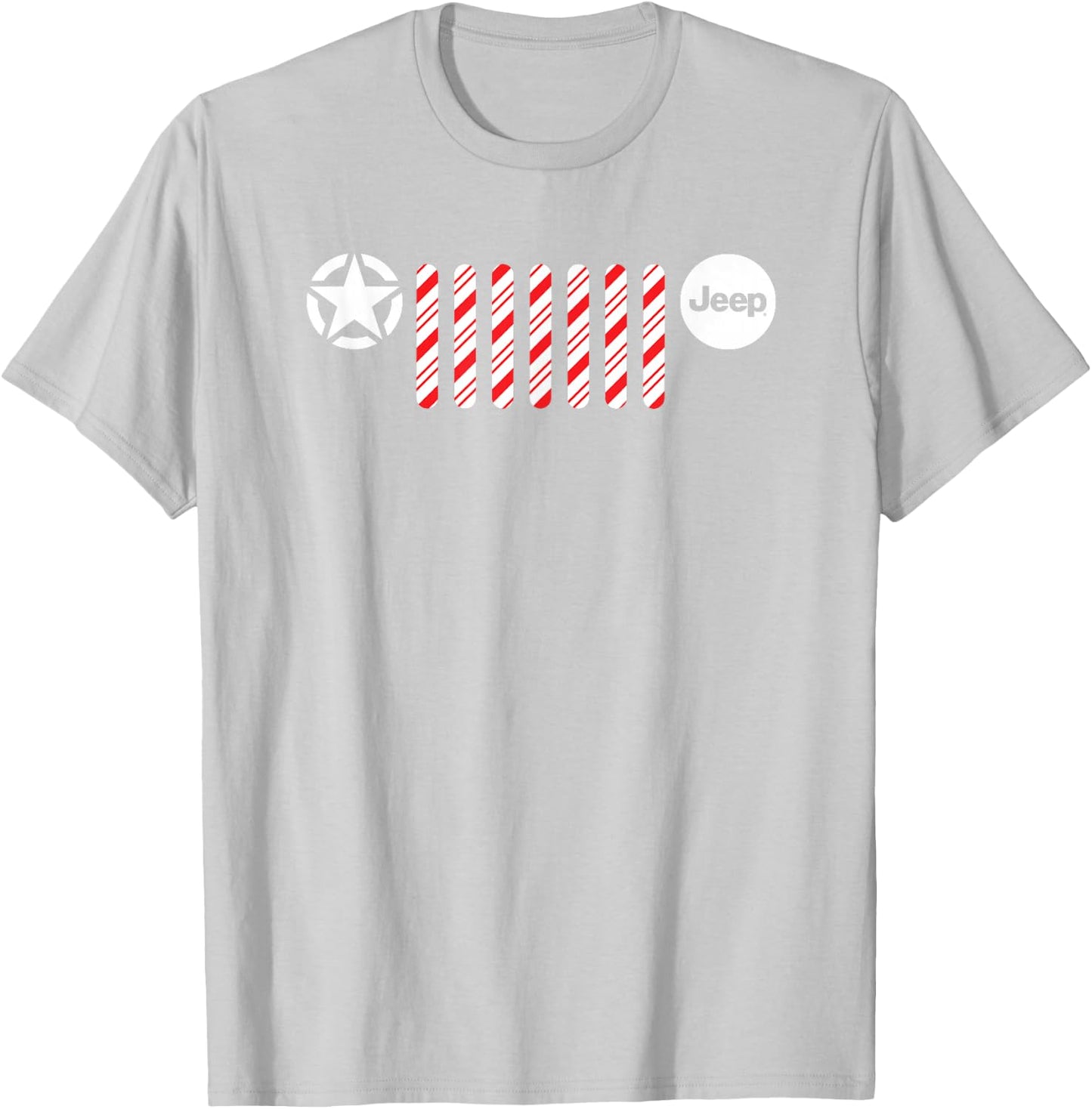 Jeep Candy Cane Grille T-Shirt - T-Shirt | Ash