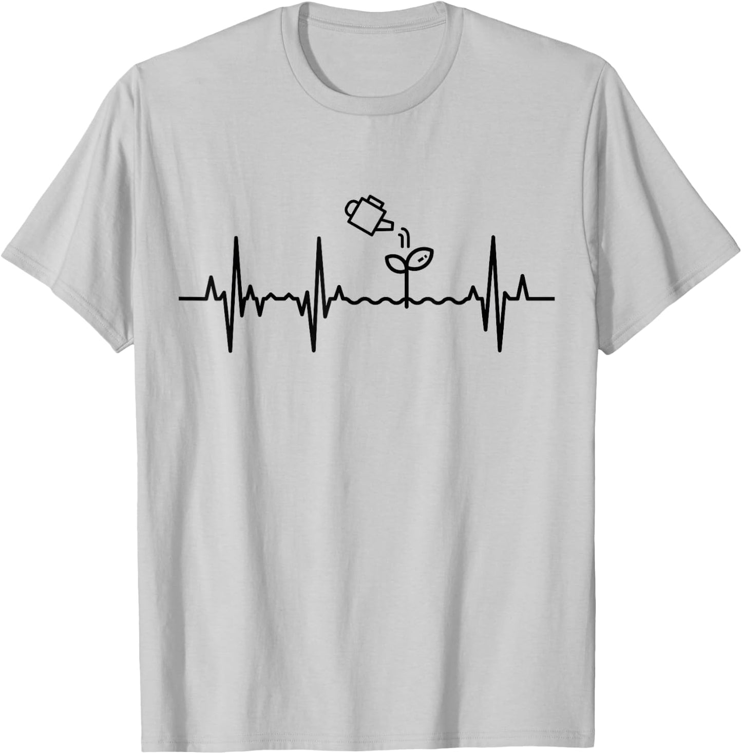 Ligne cardiaque de jardinage Fréquence cardiaque T-Shirt - T-Shirt | Ash