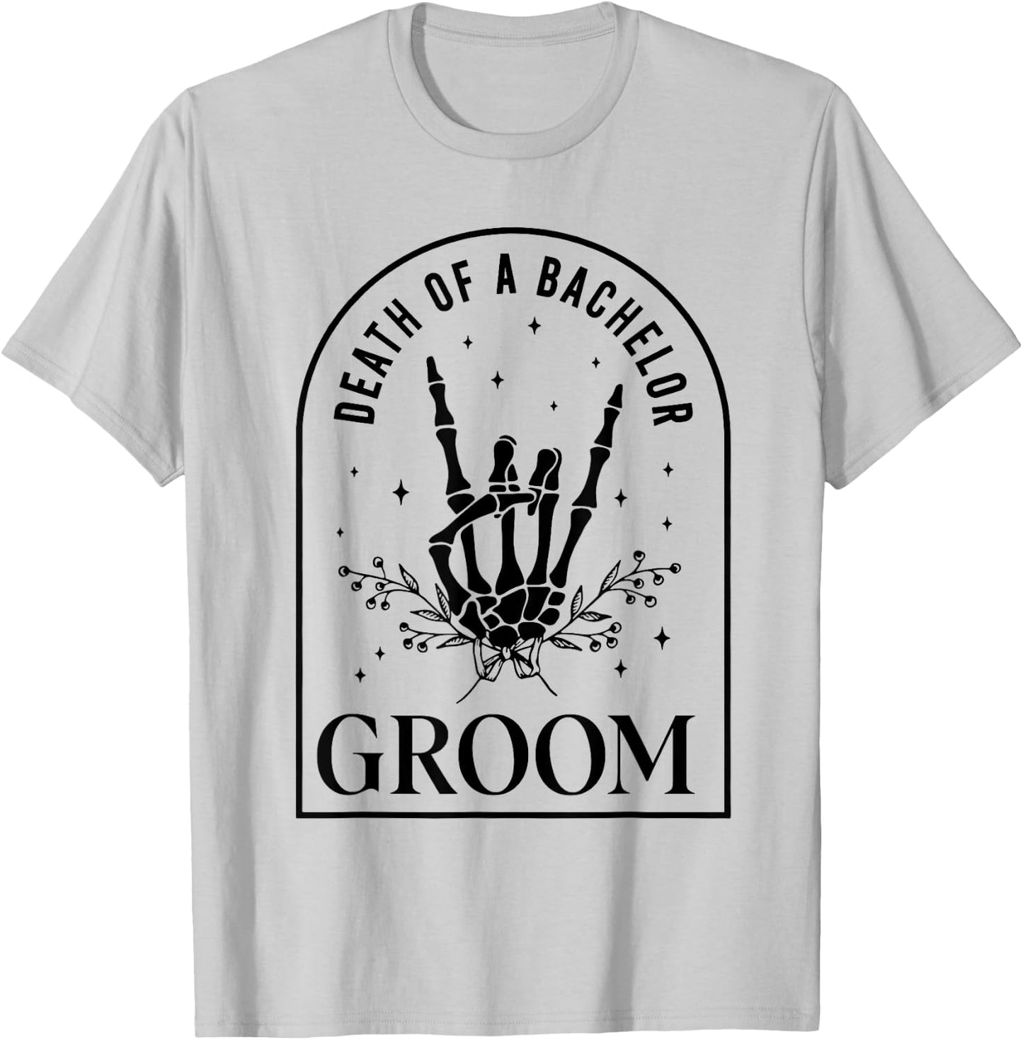 Groom Death of a Bachelor Skeleton Gothic Halloween Party T-Shirt - T-Shirt | Ash