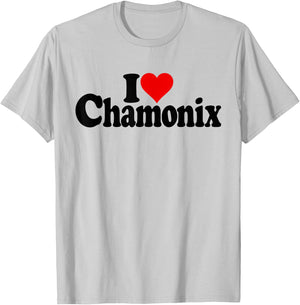 I LOVE HEART CHAMONIX FRENCH ALPS MONT BLANC FRANCE , white, S T-Shirt - T-Shirt | Ash