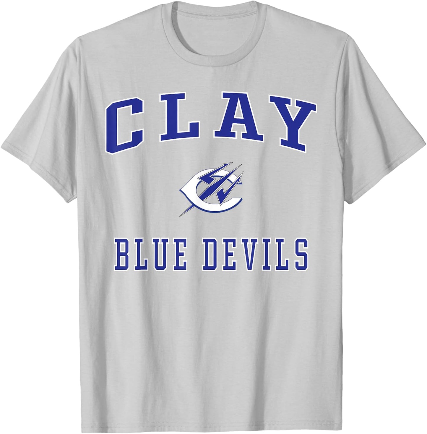 Clay High School Blue Devils T-Shirt - T-Shirt | Ash