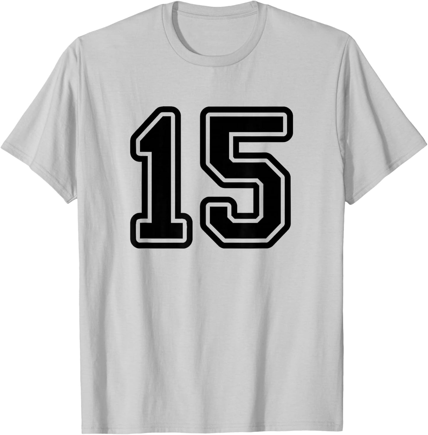 Sport Team Number #15 T-Shirt - T-Shirt | Ash