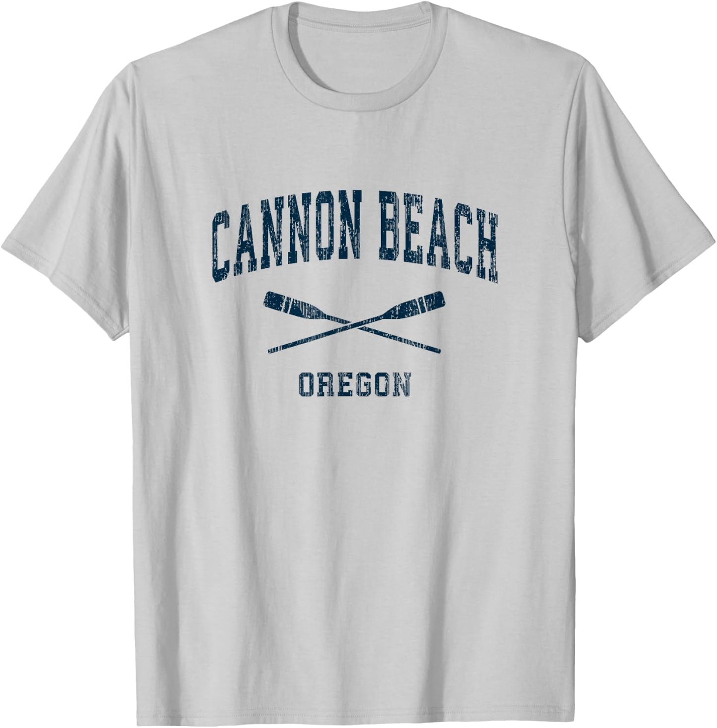 Cannon Beach Oregon Vintage Nautical Paddles Sports Oars T-Shirt - T-Shirt | Ash