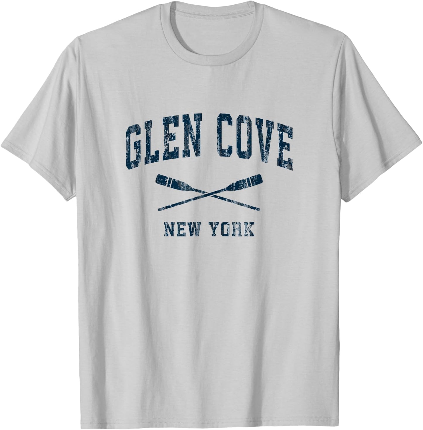 Glen Cove New York Vintage Nautical Paddles Sports Oars T-Shirt - T-Shirt | Ash