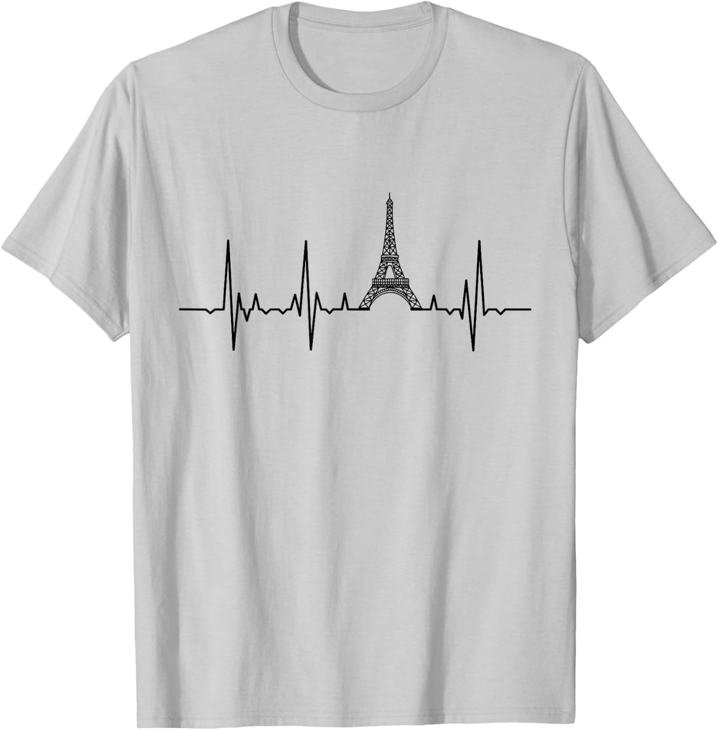 Eiffelturm Herzschlag Paris Herzklopfen Frankreich T-Shirt - T-Shirt | Ash