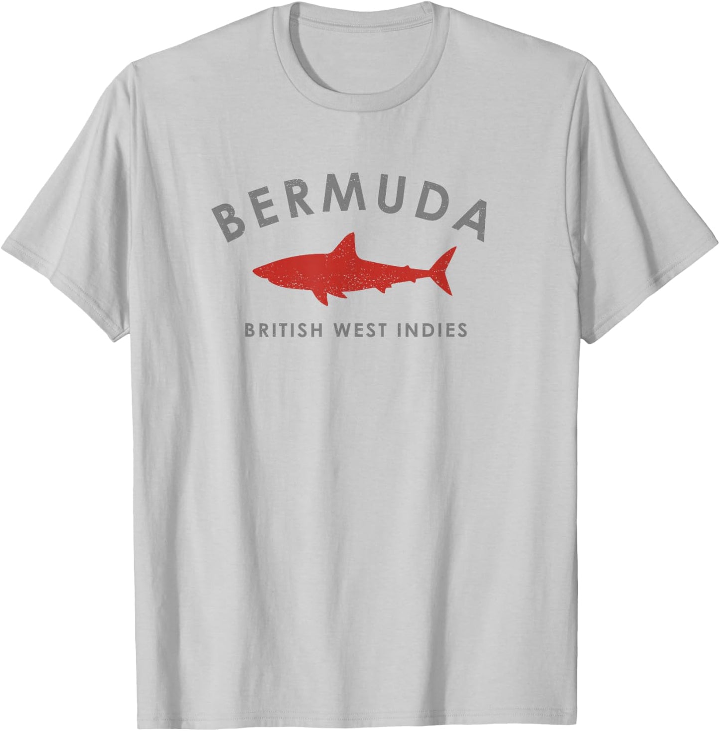 Vintage Bermuda Retro Shark Graphic Souvenir T-Shirt - T-Shirt | Ash