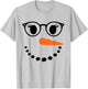 Eyelashes Girls Snowman Face Costume Girls Women Glasses T-Shirt - T-Shirt | Ash