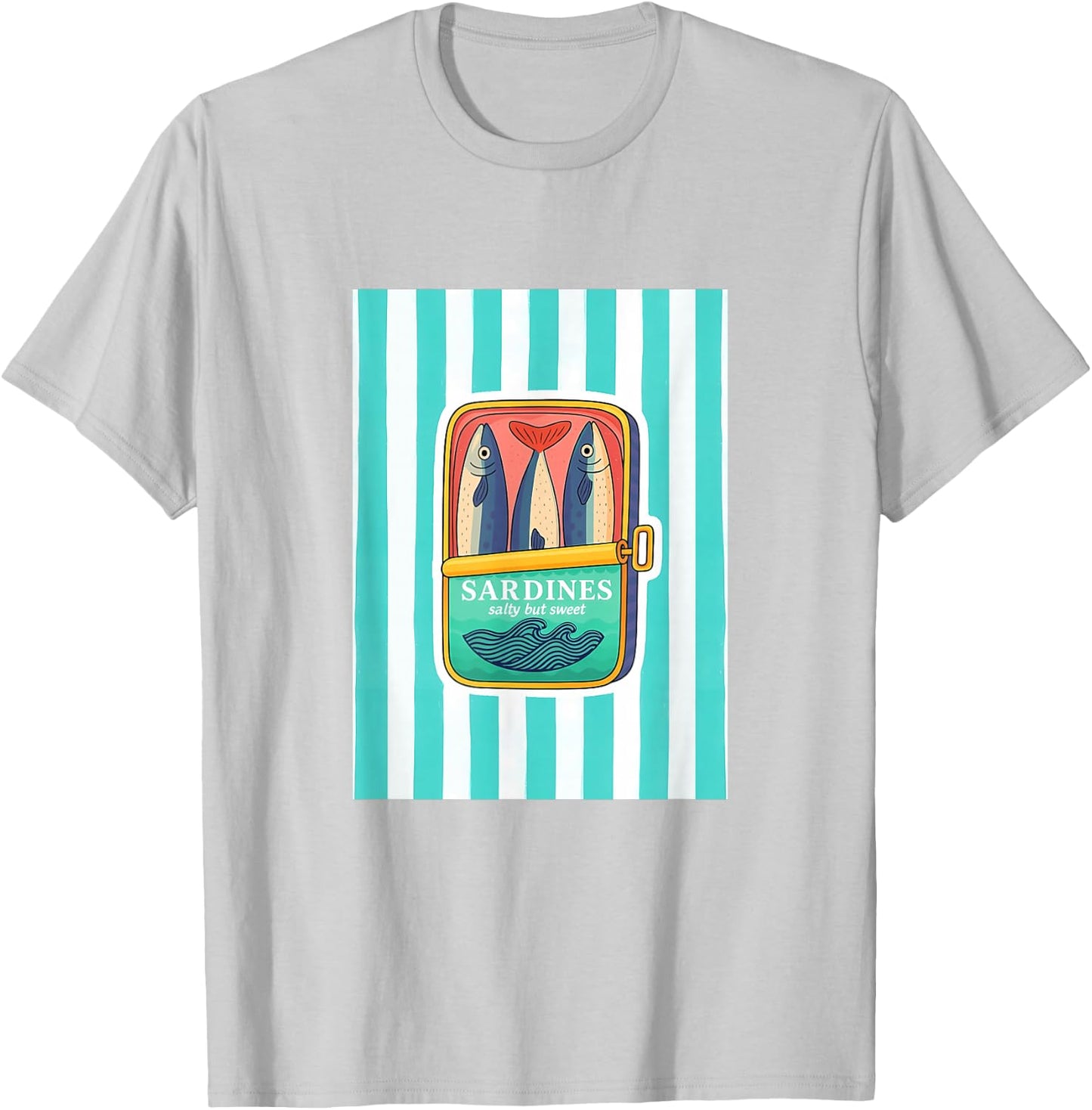 Sardines Tinned Fish Retro Graphic Summer Women T-Shirt - T-Shirt | Ash