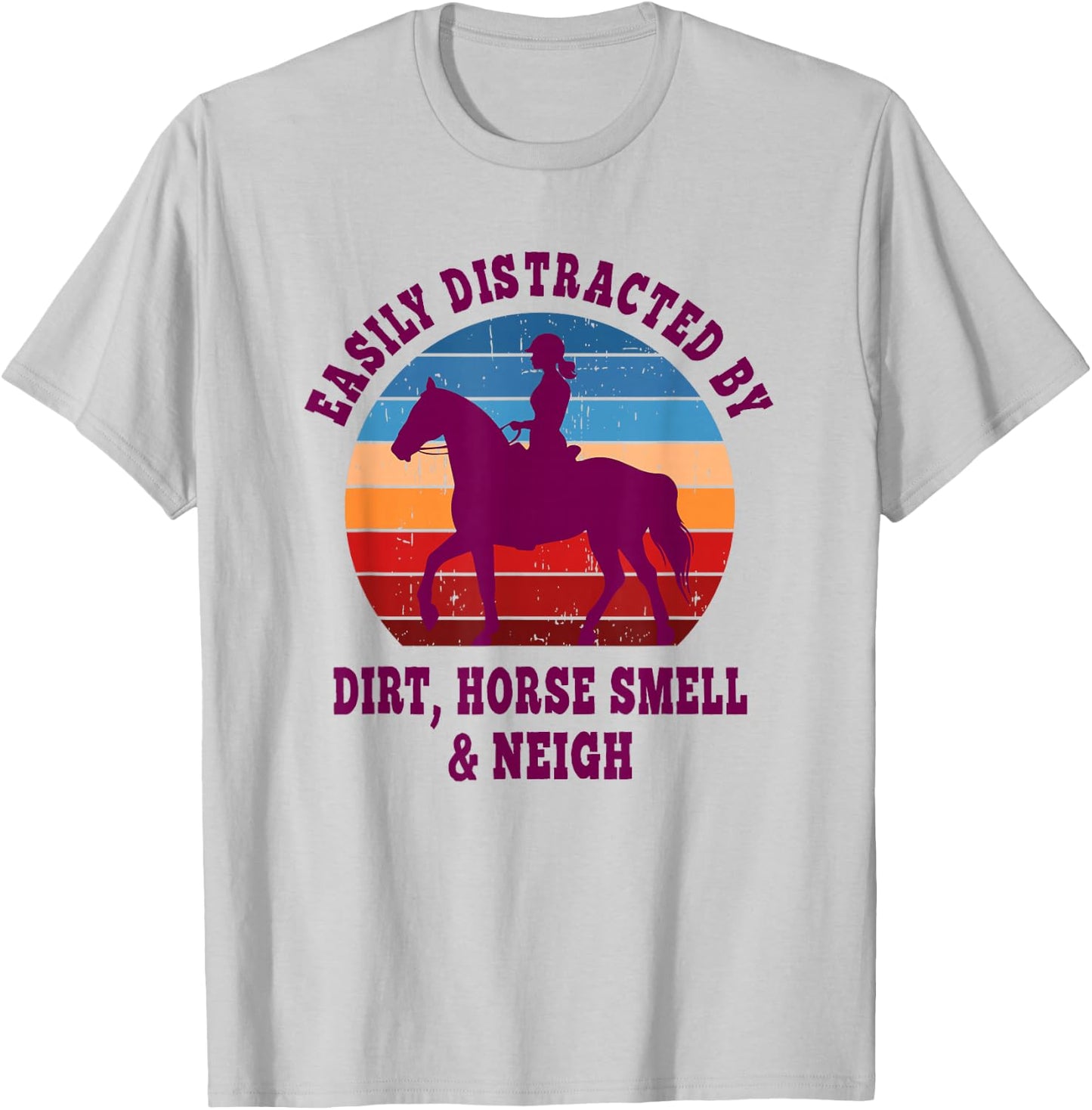 Retro Horse Smell And Neigh Horse Girl T-Shirt - T-Shirt | Ash