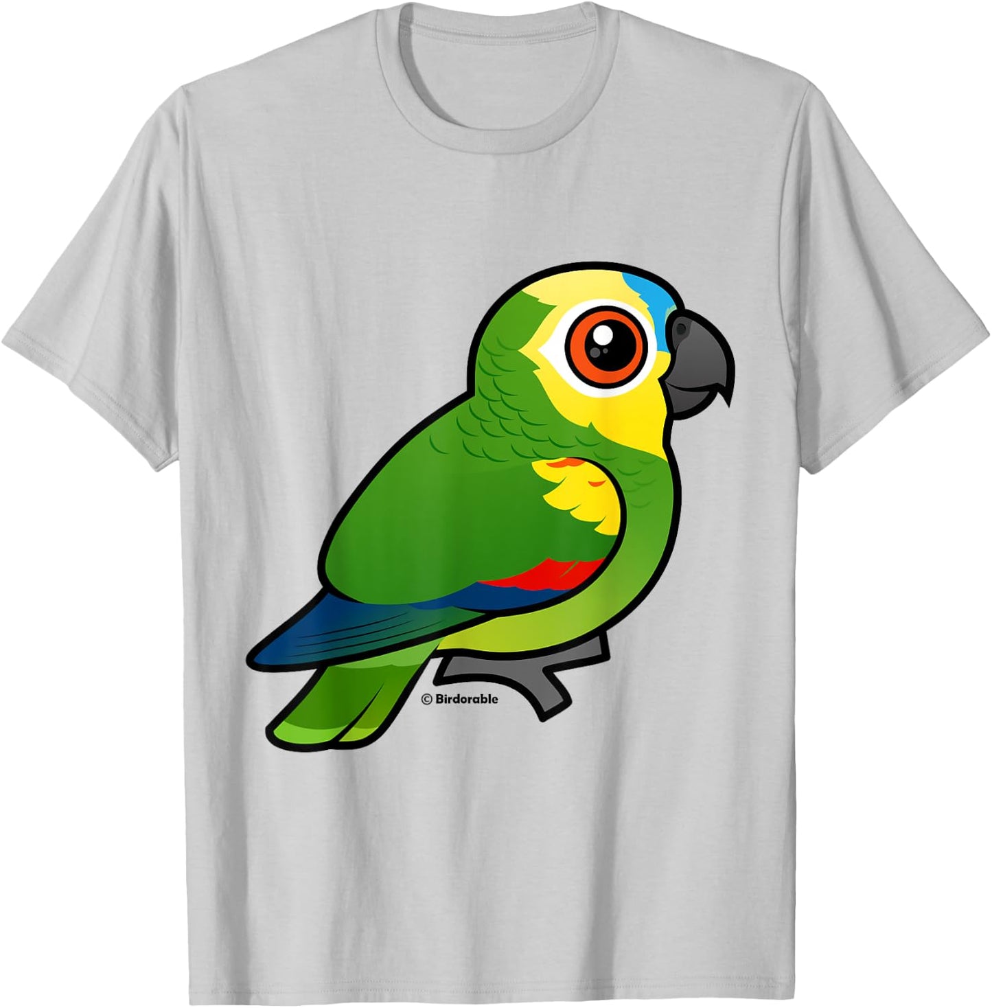 Cute Cartoon Blue-fronted Parrot Birdorable Conure Bird T-Shirt - T-Shirt | Ash