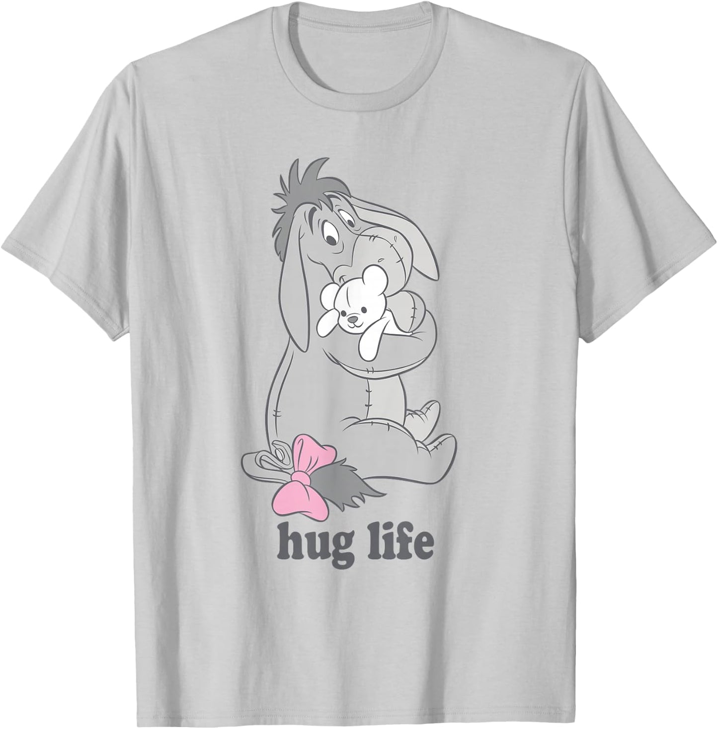 Disney Winnie The Pooh Eeyore Hug Life Valentine's Day , White T-Shirt - T-Shirt | Ash
